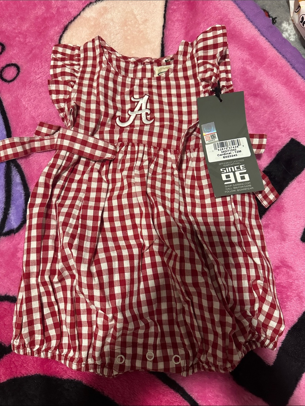 University of Alabama Infant/Toddler Crimson Gingham Dress
